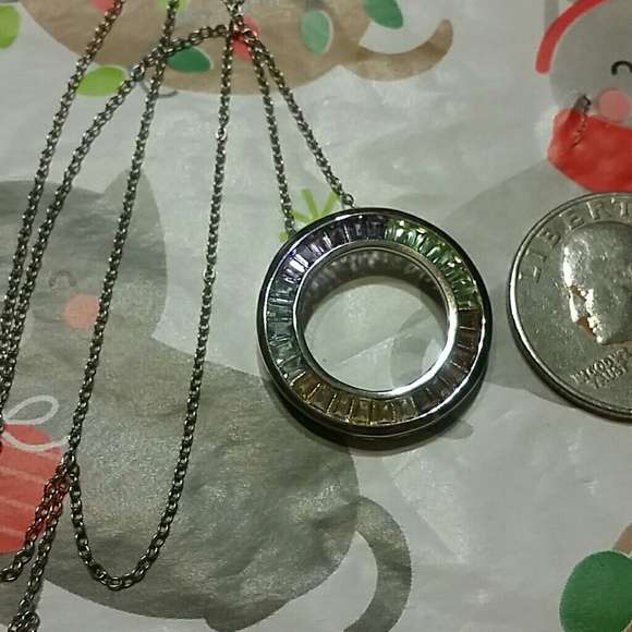 Multi Gem Circle of life Necklace - Picture 3 of 4